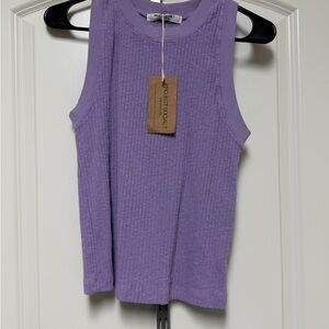 Purple Sleeveless Ribbed Top
